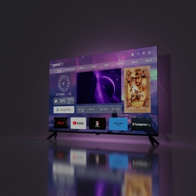 comprar Televisão digital padrão DVB-T2 Smart TV LED com HD/ LAN/ VGA/ USB/ AV/ RF/ Interface de áudio digital e vida útil da luz de fundo ≥20000hrs online manufacture